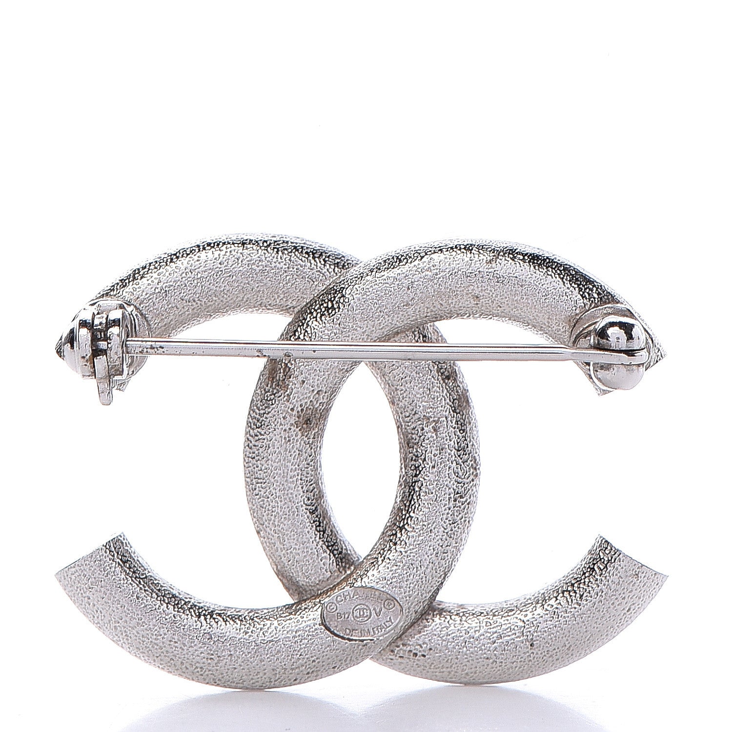 Chanel Baguette Crystal CC Brooch Silver 3 of 5