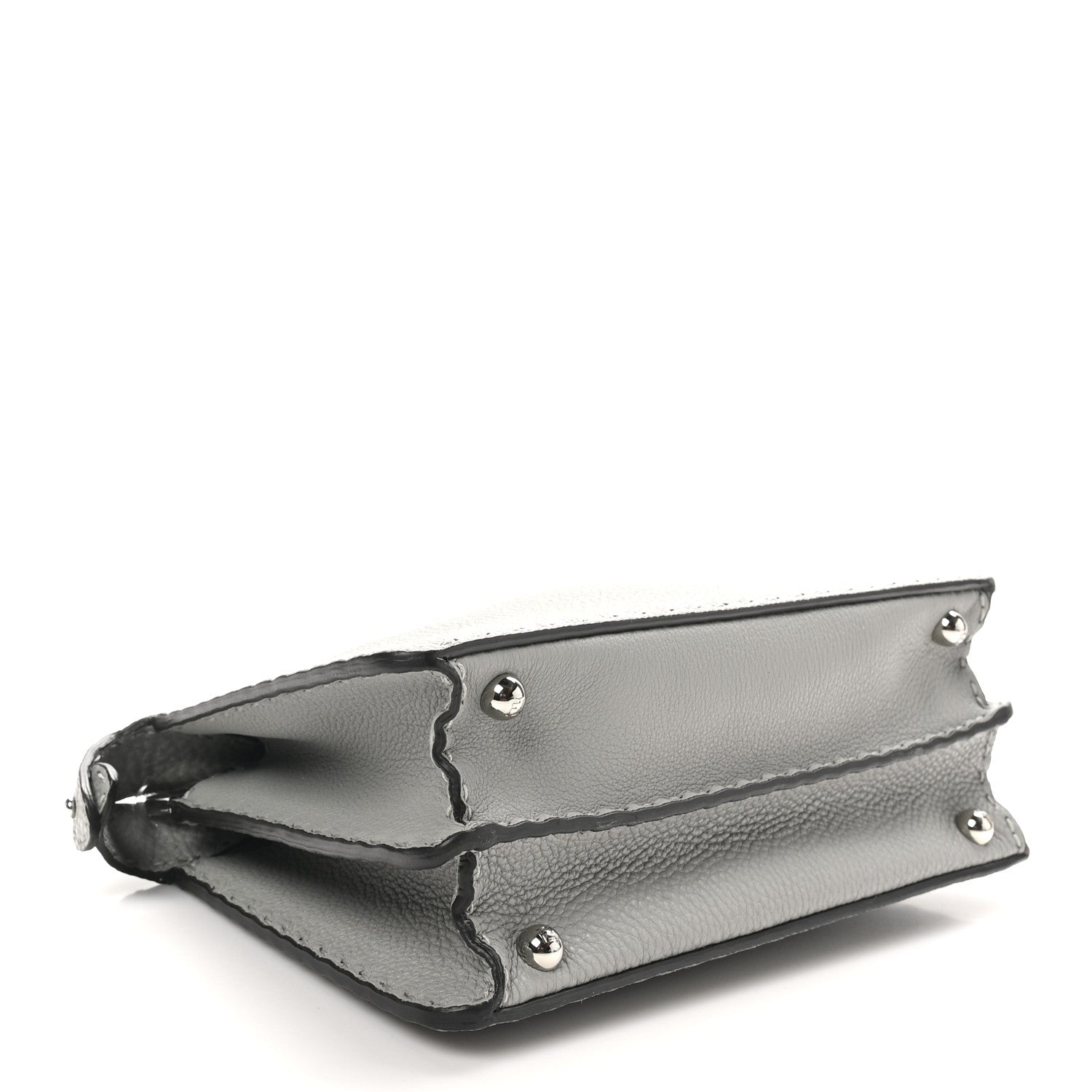 Fendi Cuoio Romano Selleria Bi-Color Small Peekaboo I SEE U Satchel Ghiaccio Asfalto 4 of 9
