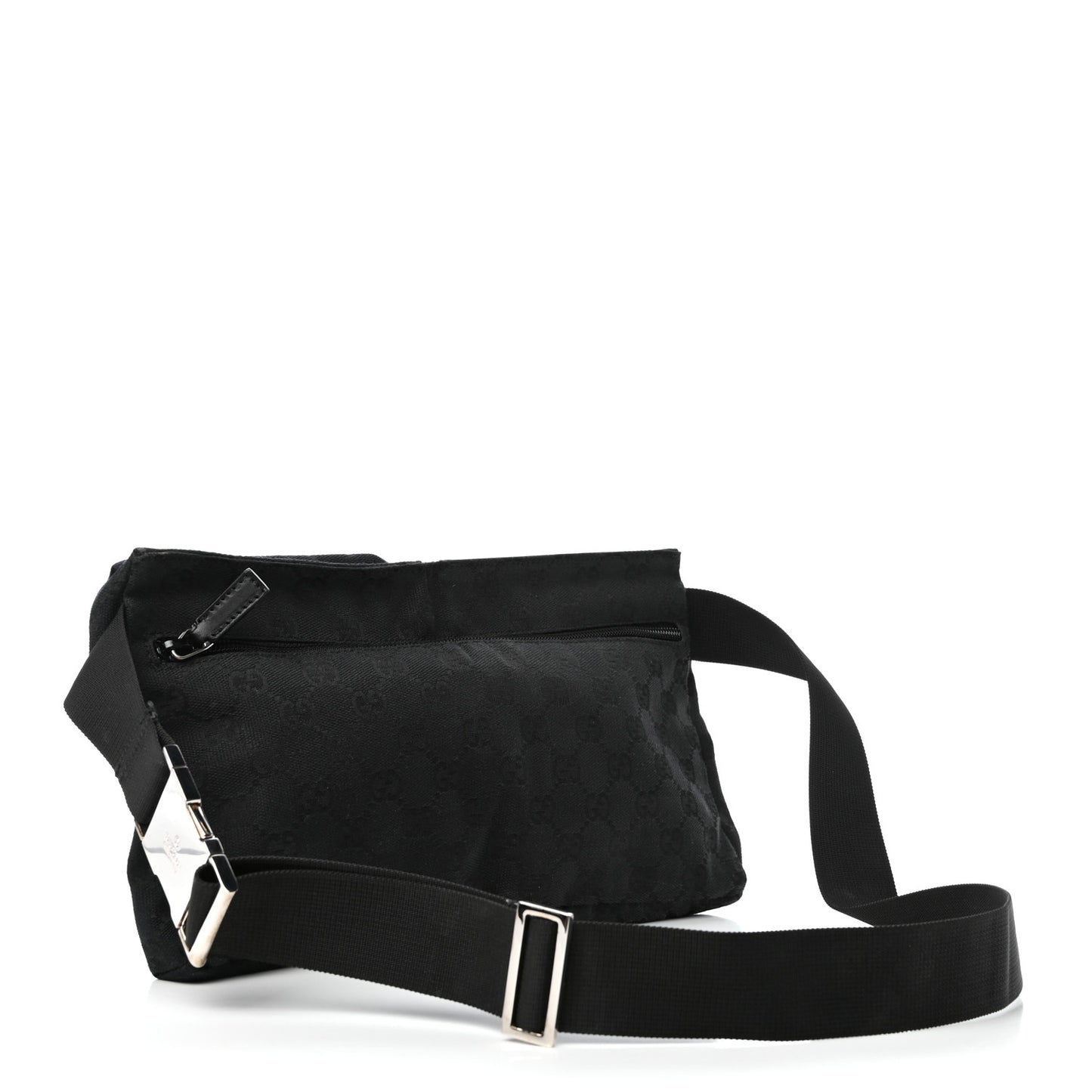 GG Monogram Double Pocket Belt Bag Black
