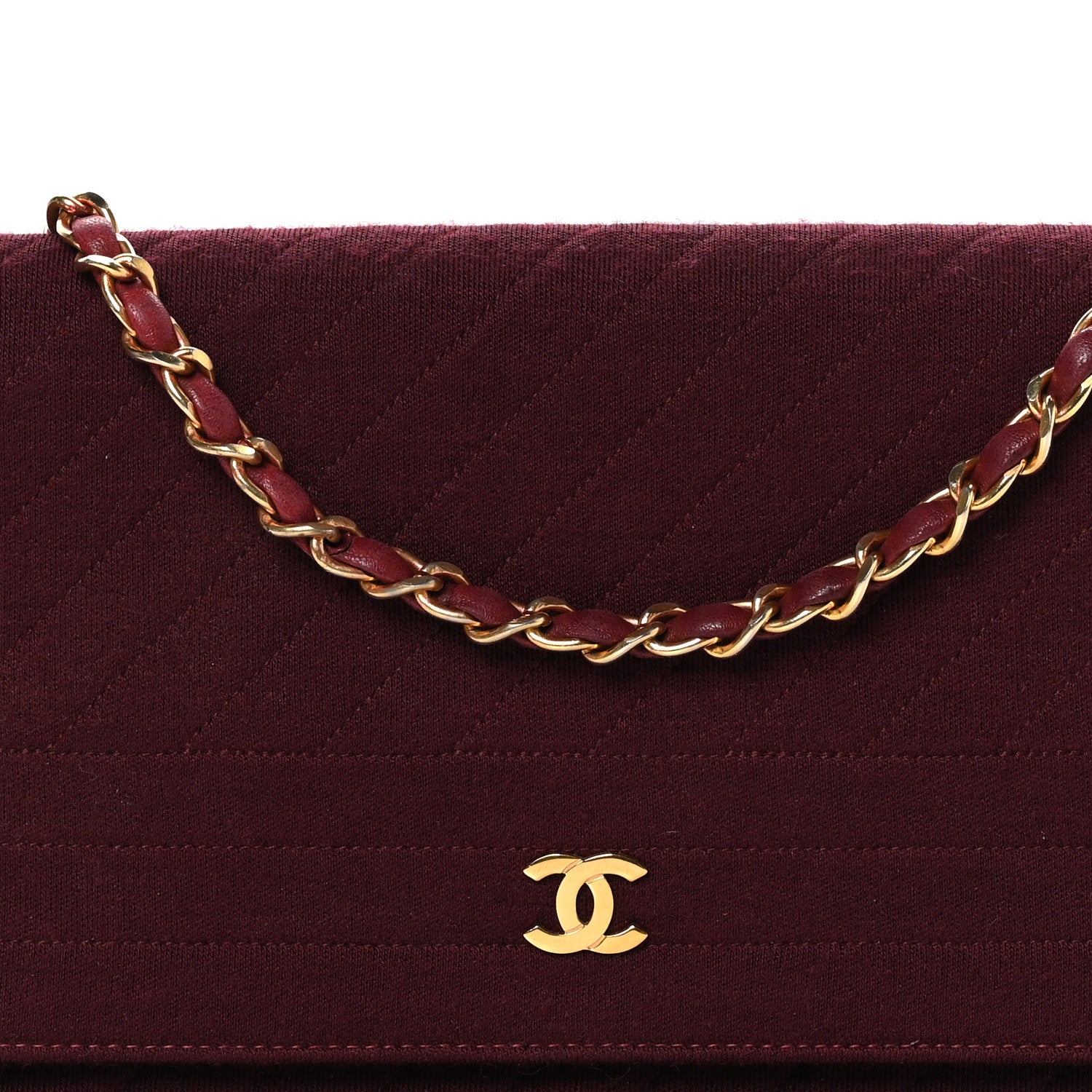 Chanel Lambskin Jersey Quilted Single Flap Burgundy 8 of 12