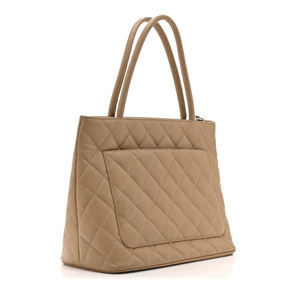 Chanel Caviar Quilted Medallion Tote Beige 3 of 15
