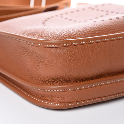 Hermes Taurillon Clemence Evelyne III PM Gold 6 of 10
