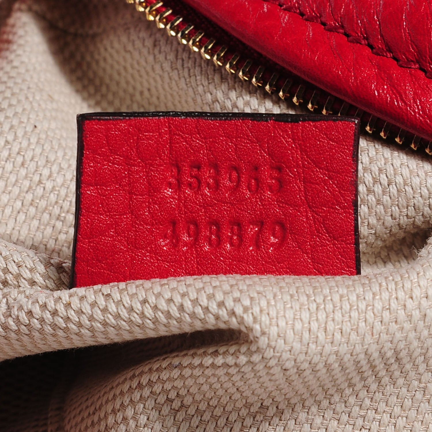 Gucci Pebbled Calfskin Mini Soho Chain Bag Tabasco Red 7 of 7