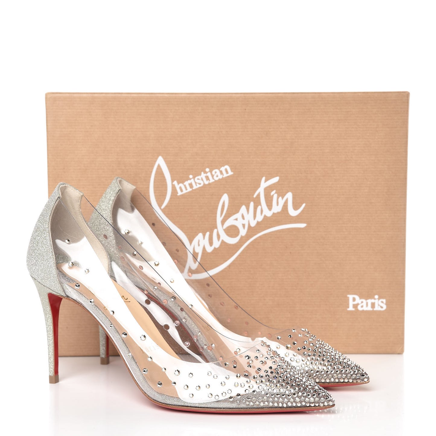PVC Glitter Degrastrass 85 Pumps 37.5 Silver