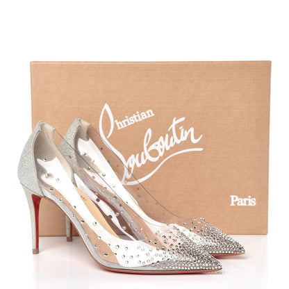 Christian Louboutin PVC Glitter Degrastrass 85 Pumps 37.5 Silver 10 of 10