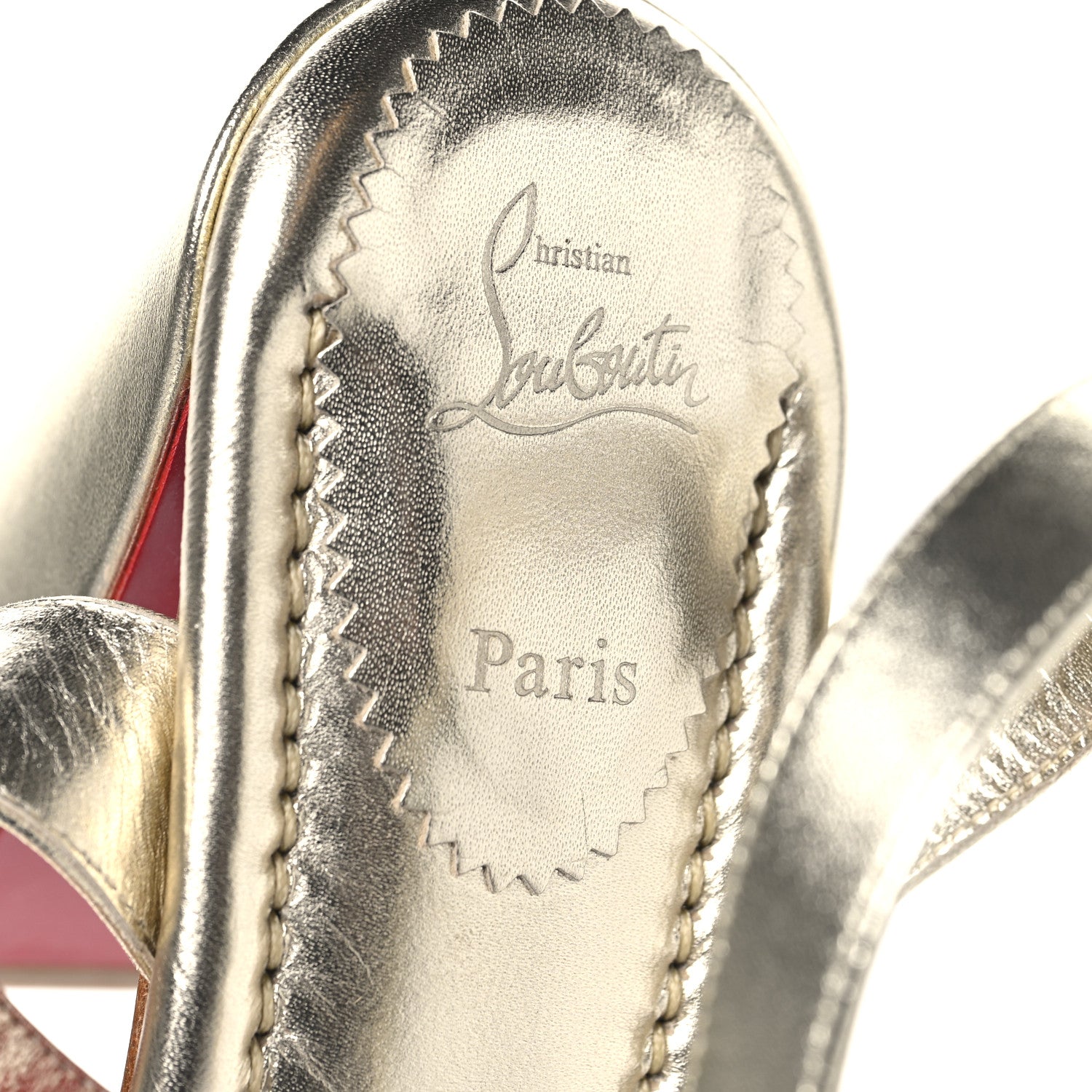 Christian Louboutin Kid Laminato Miss Sabina 85 Sandals 41 Platine 8 of 9