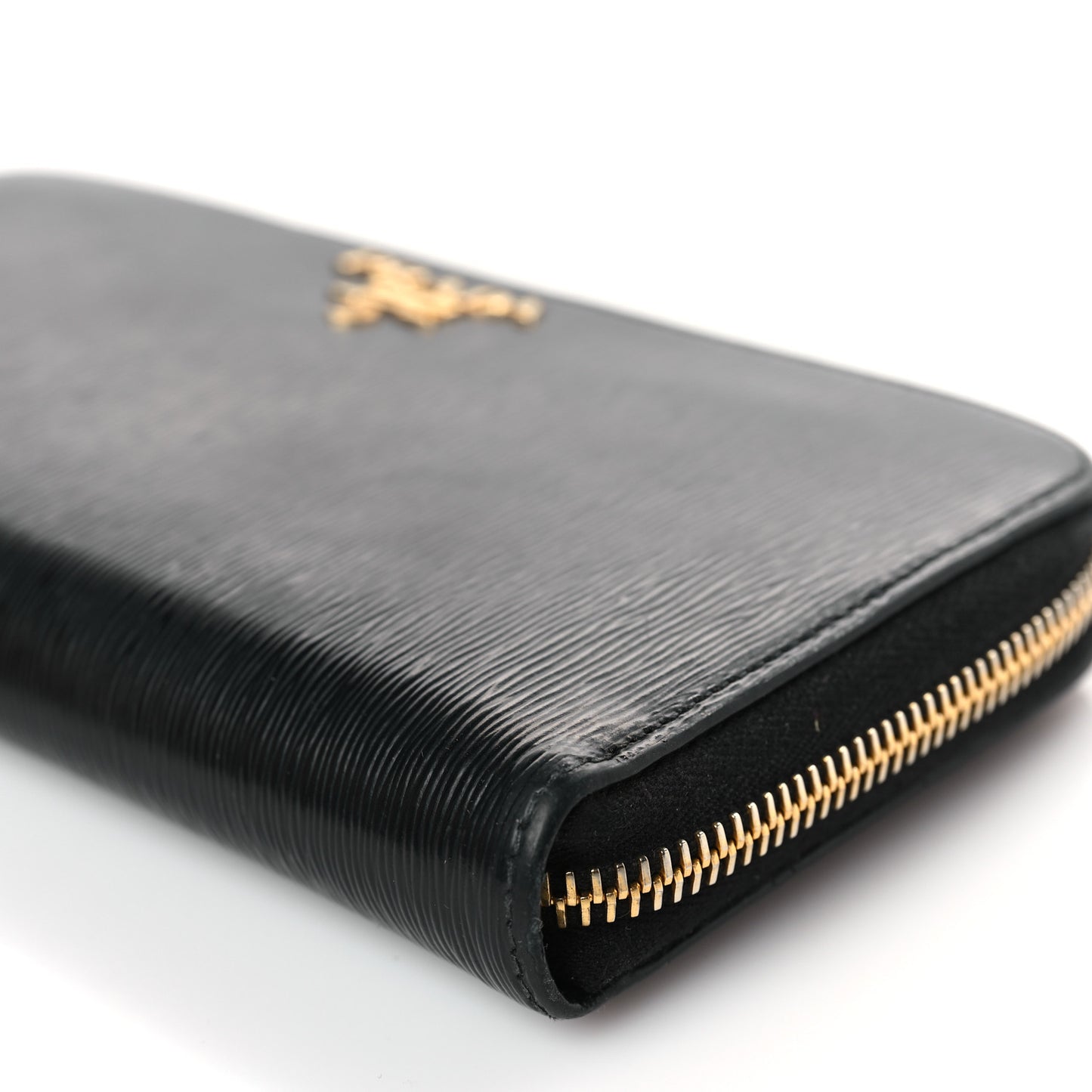 Vitello Move Bi-Color Zip Around Wallet Black Lacca