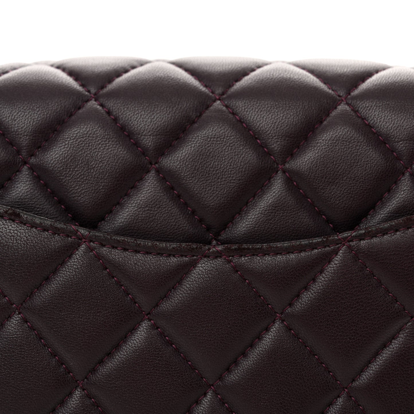 Lambskin Quilted Mini Rectangular Flap Dark Purple