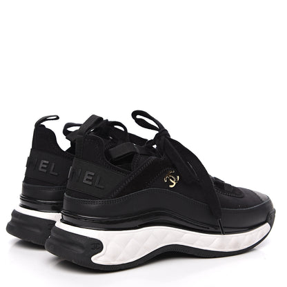 Chanel Velvet Calfskin Mixed Fibers CC Sneakers 36.5 Black 4 of 7