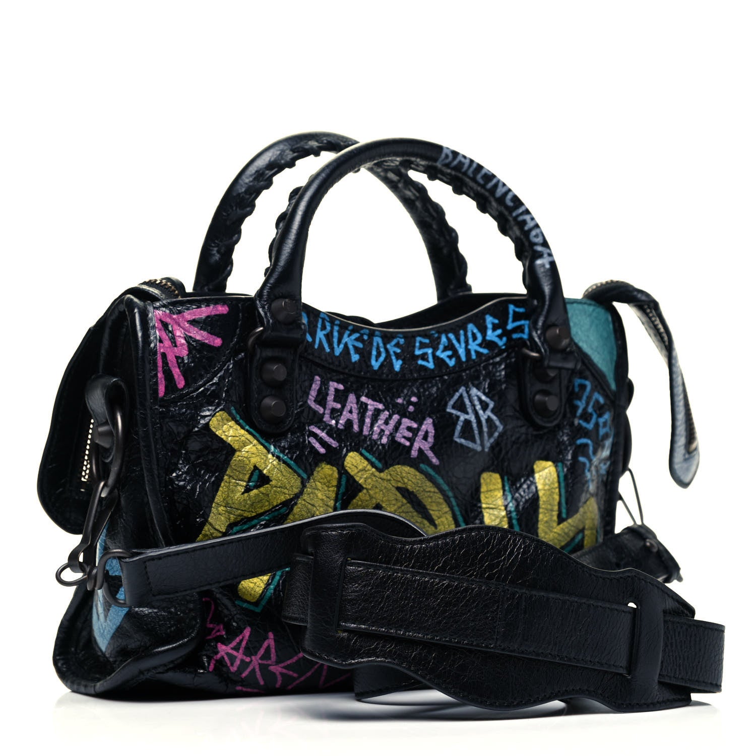 Balenciaga Agneau Arena Graffiti All Over Classic Hardware Mini City Black Multicolor 3 of 9