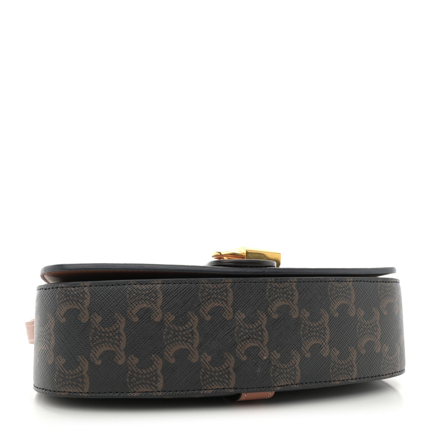 Triomphe Canvas Calfskin Tabou Clutch on Strap Tan