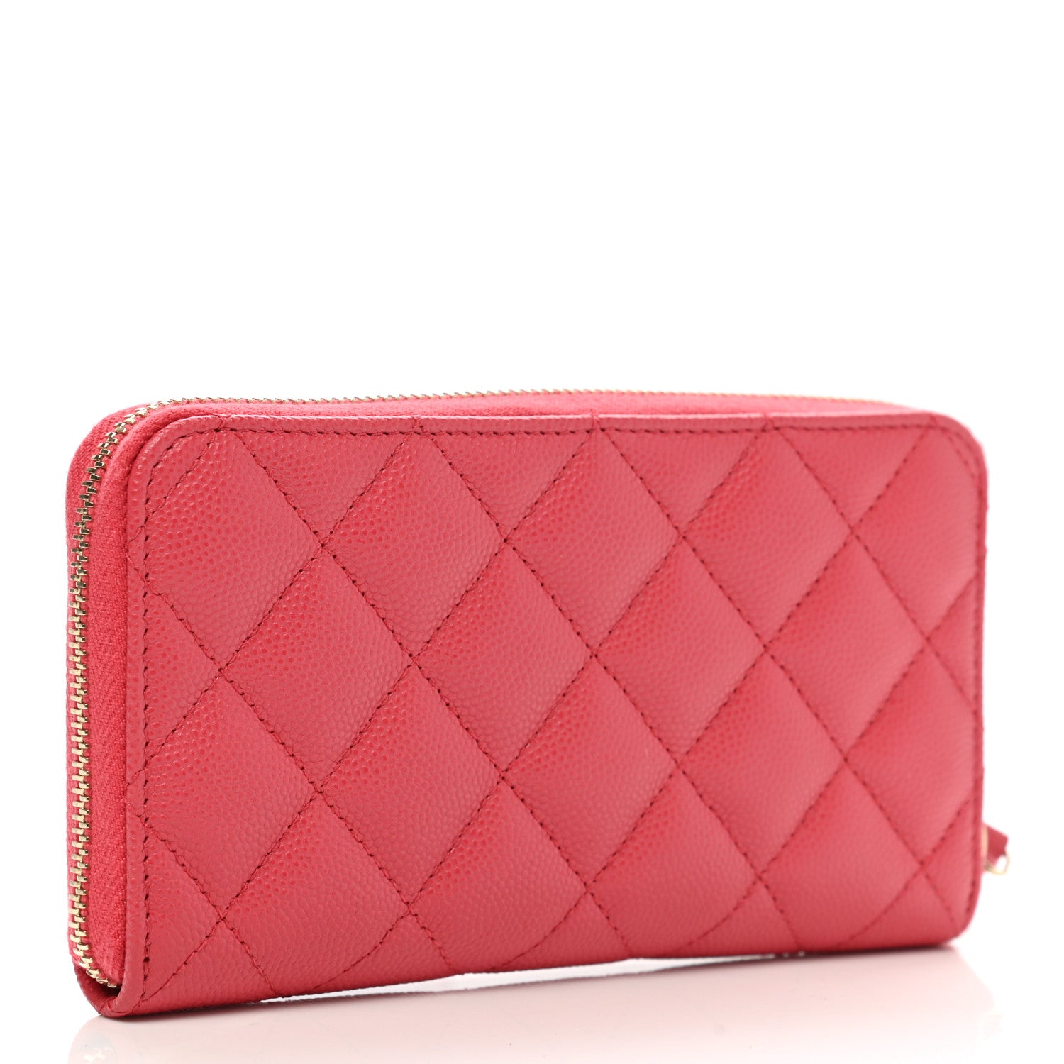 Chanel Caviar Quilted Medium Zip Around Wallet Dark Pink 3 of 8