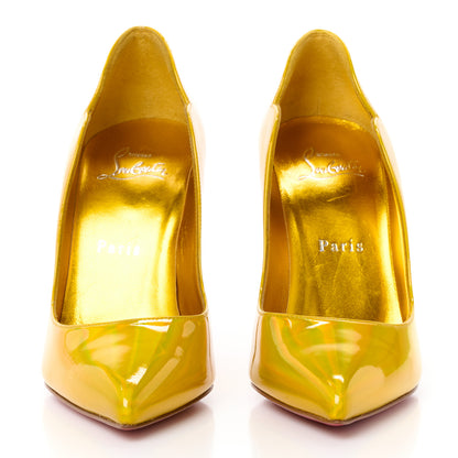 Christian Louboutin Metallic Patent Hot Chick 100 Pumps 36 Yellow 2 of 10