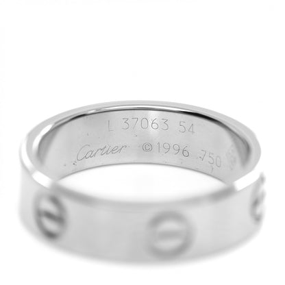 Cartier 18K White Gold 5.5mm LOVE Ring 54 6.75 4 of 4