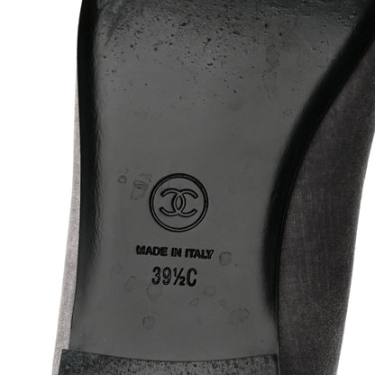 Chanel Velvet Cap Toe Ballerina Flats 39.5 Grey Green 7 of 11