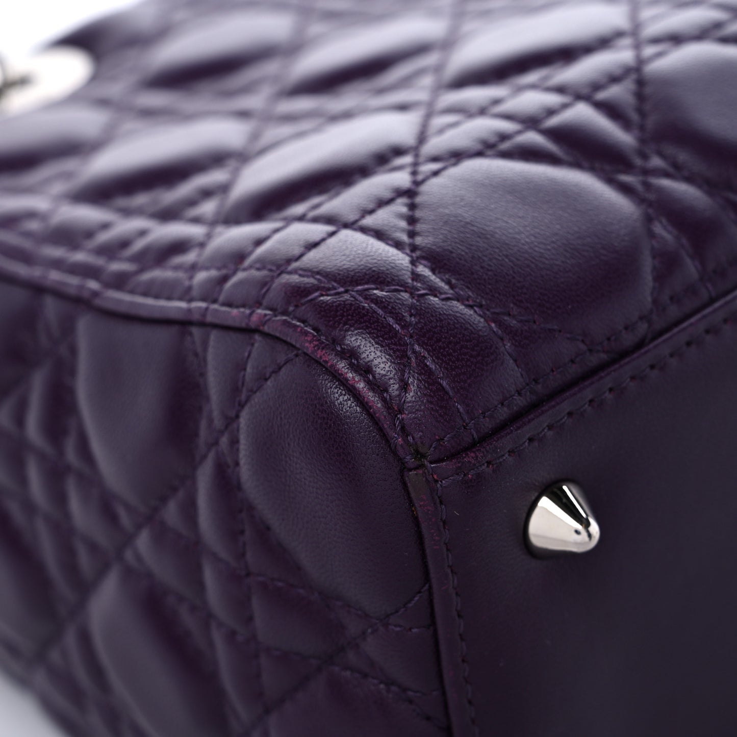 Lambskin Crocodile Medium Lady Dior Purple Orange