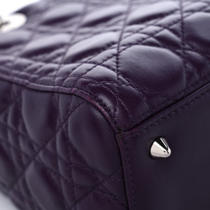 Christian Dior Lambskin Crocodile Medium Lady Dior Purple Orange 9 of 12