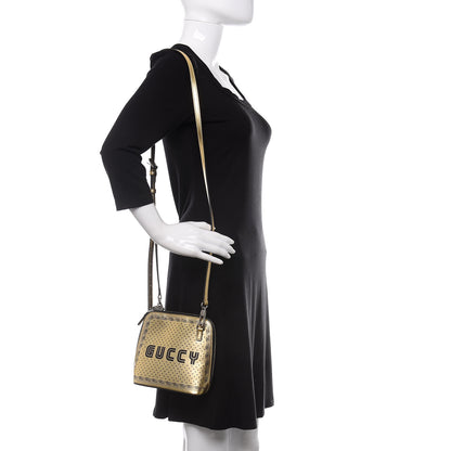 Gucci X SEGA Calfskin GUCCY Stars Mini Dome Shoulder Bag Gold 3 of 11