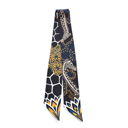 Hermes Silk Three Graces Twilly Black Gold Taupe 2 of 4