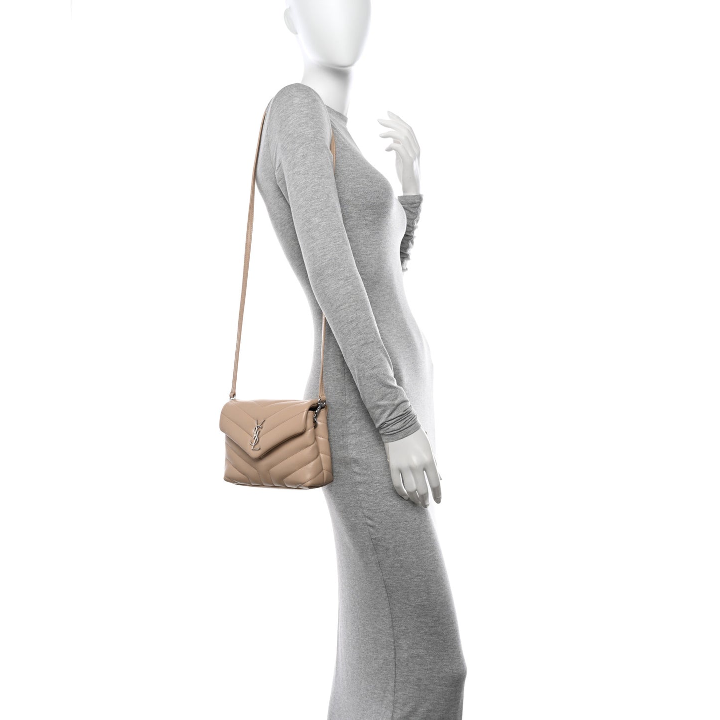 Calfskin Y Quilted Monogram Toy Loulou Crossbody Bag Nude Powder
