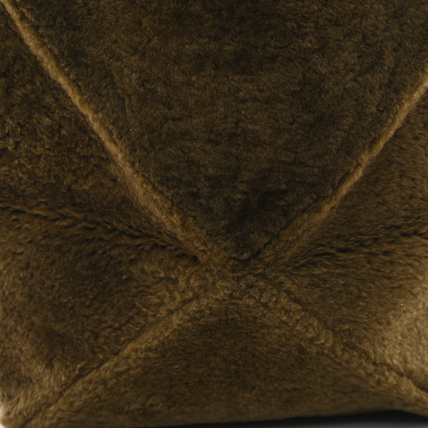 Loewe Shearling Medium Puzzle Fold Tote Dark Khaki 7 of 9