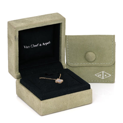 Van Cleef & Arpels 18K Yellow Gold Mother of Pearl Sweet Alhambra Pendant Necklace 8 of 8