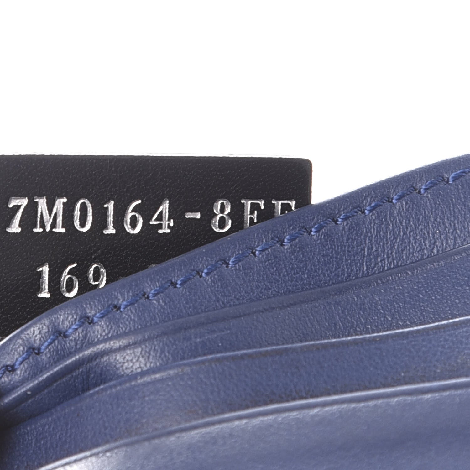 Fendi Vitello Century Monster Eyes Card Holder Blue Carbone 7 of 7