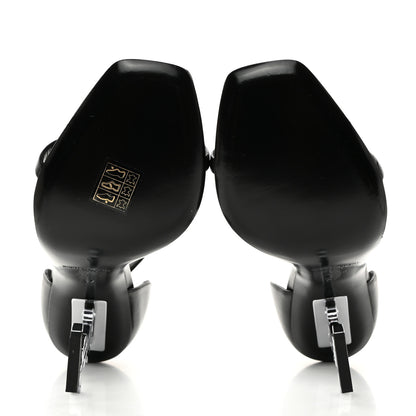 Saint Laurent Calfskin Opyum 110 Sandals 37 Black Silver 5 of 9
