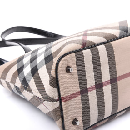 Burberry Patent Trim Nova Check Shopper Tote Black 5 of 12