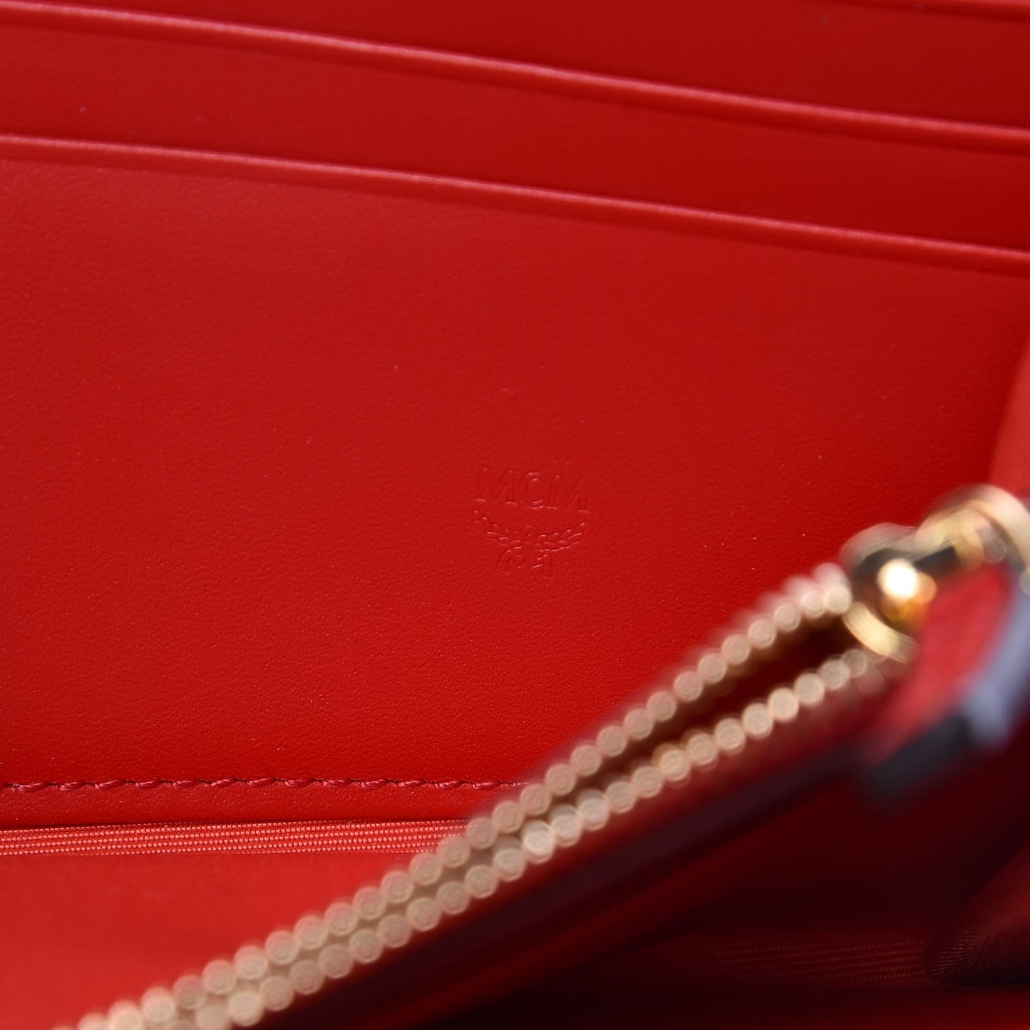 Visetos Large Zip Around Wallet Cognac Red
