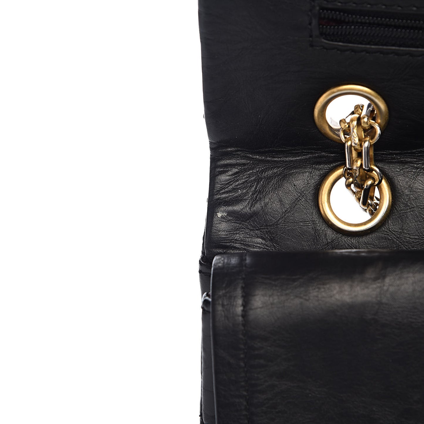 Aged Calfskin Quilted 2.55 Reissue 227 Flap Black
