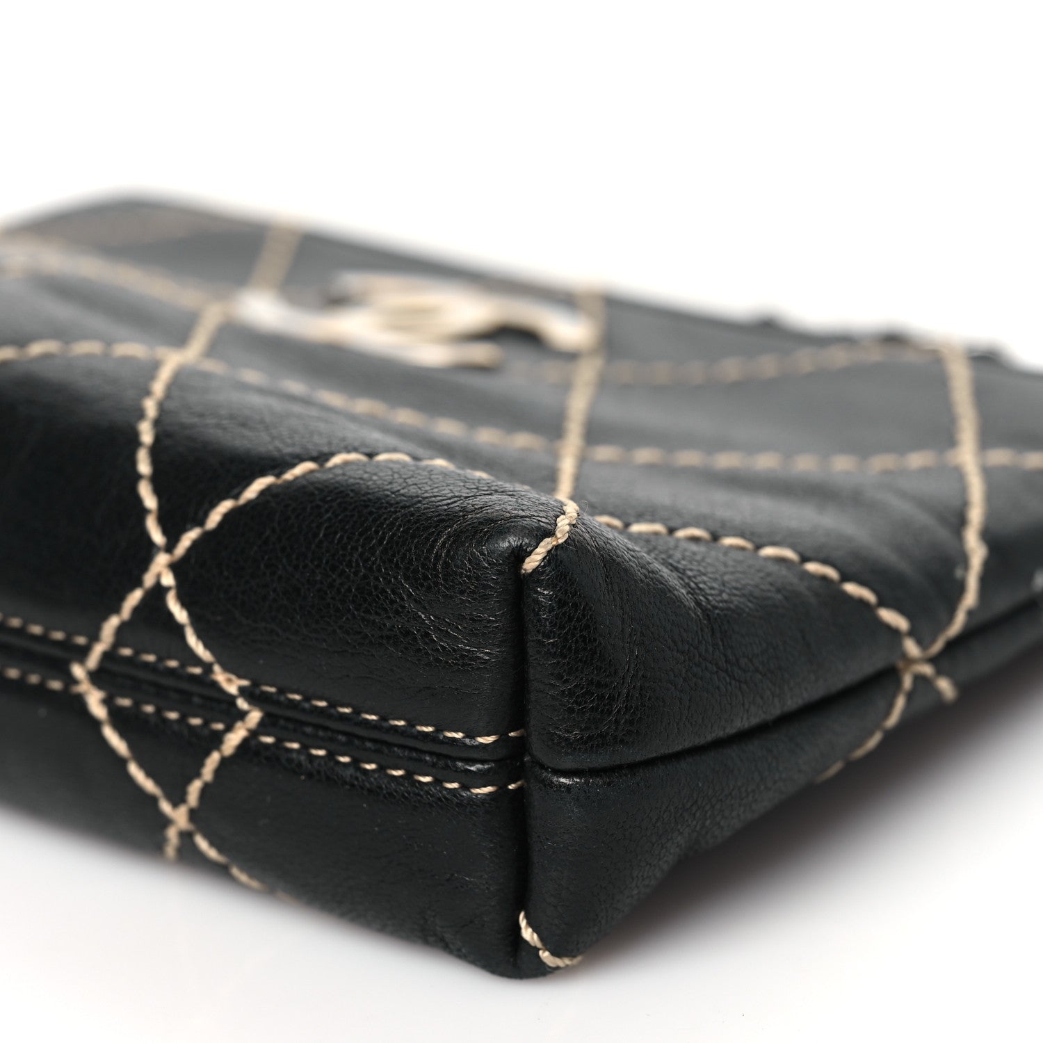 Chanel Lambskin Surpique Stitch Pochette Black 10 of 11