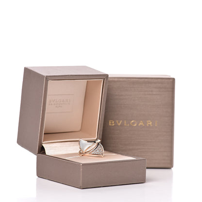 Bulgari 18K Rose Gold Mother of Pearl Diamond Divas' Dream Ring 54 6.75 6 of 6