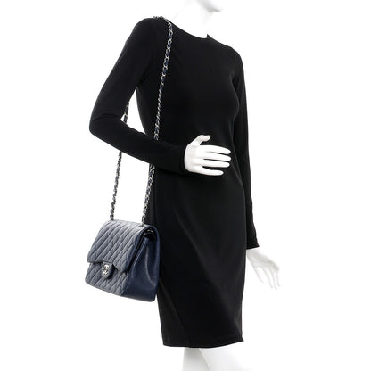 Chanel Caviar Quilted Jumbo Double Flap Navy Blue 2 of 9