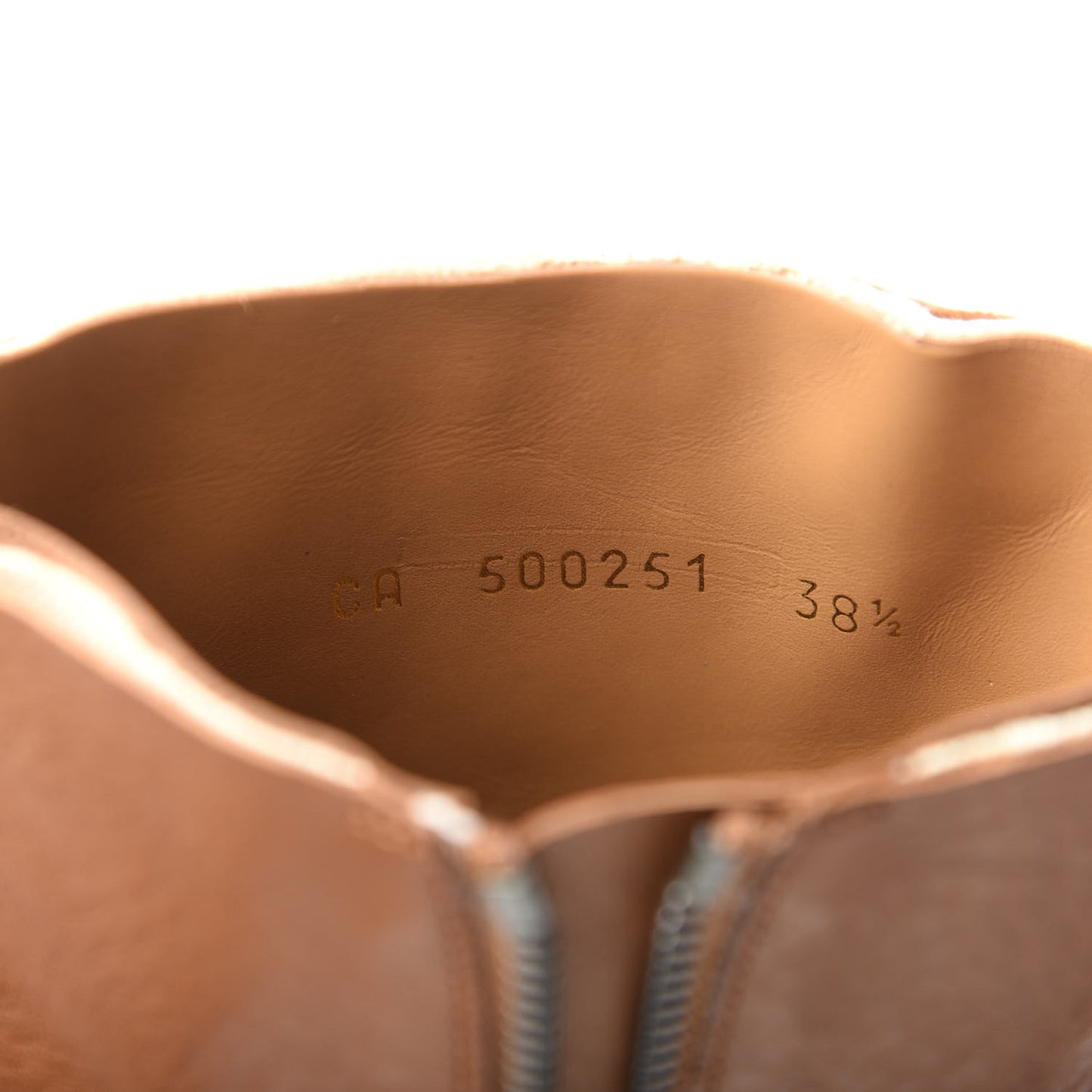 Calfskin Theo 95 Zip Boot 38.5 Cognac