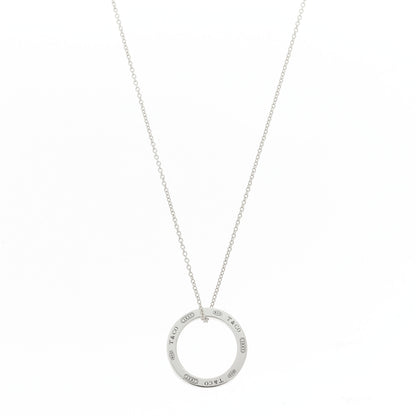 Tiffany Sterling Silver 1837 Circle Pendant Necklace 1 of 8