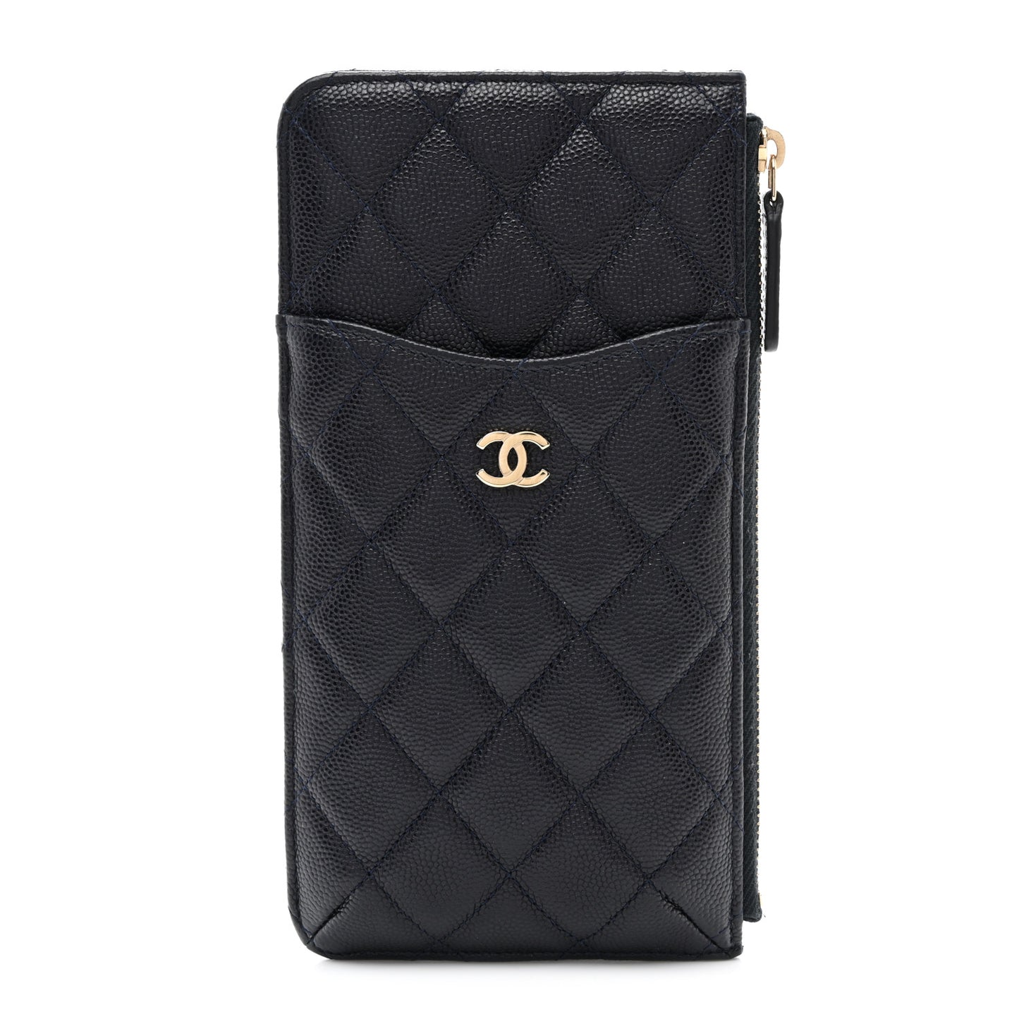 Caviar Quilted Classic iPhone Pouch Navy