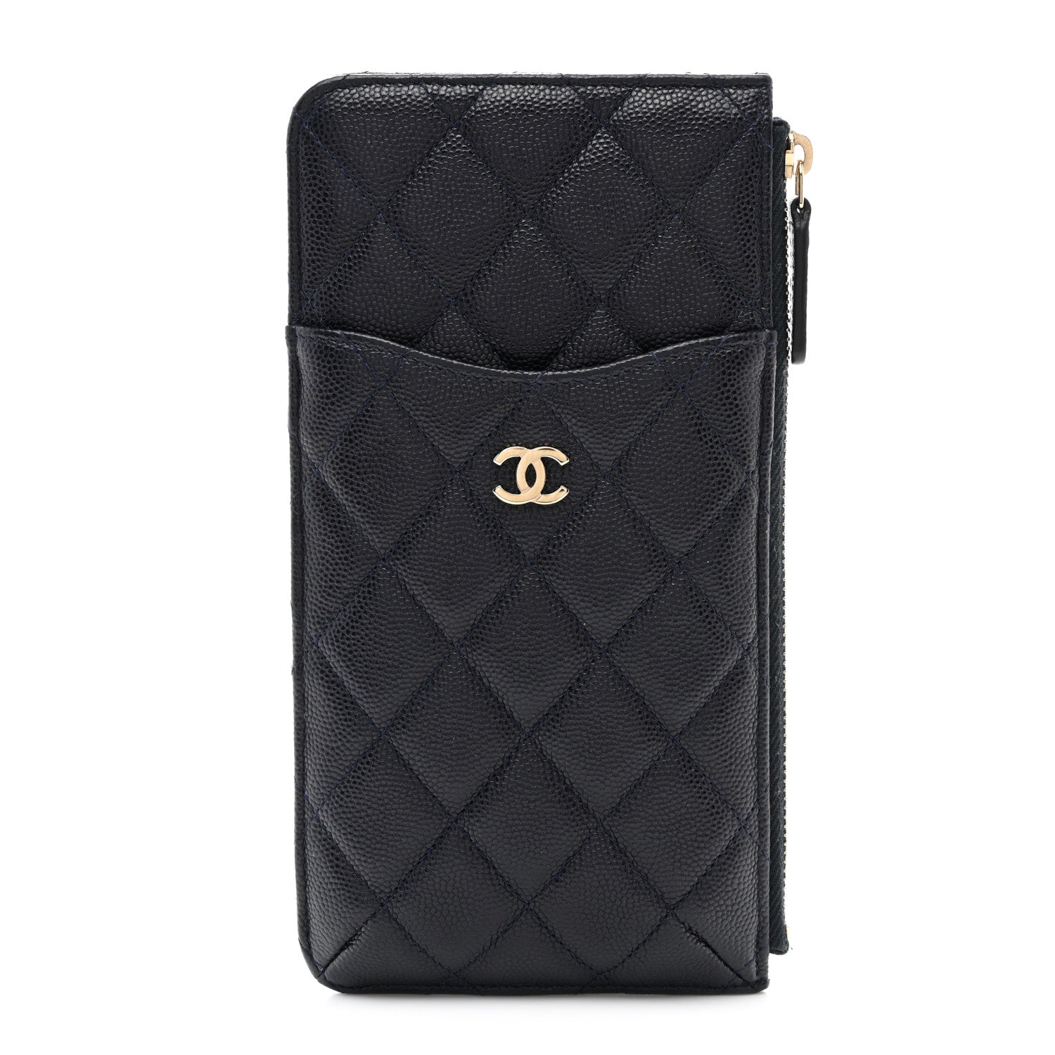 Chanel Caviar Quilted Classic iPhone Pouch Navy 1 of 8