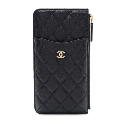 Chanel Caviar Quilted Classic iPhone Pouch Navy 1 of 8