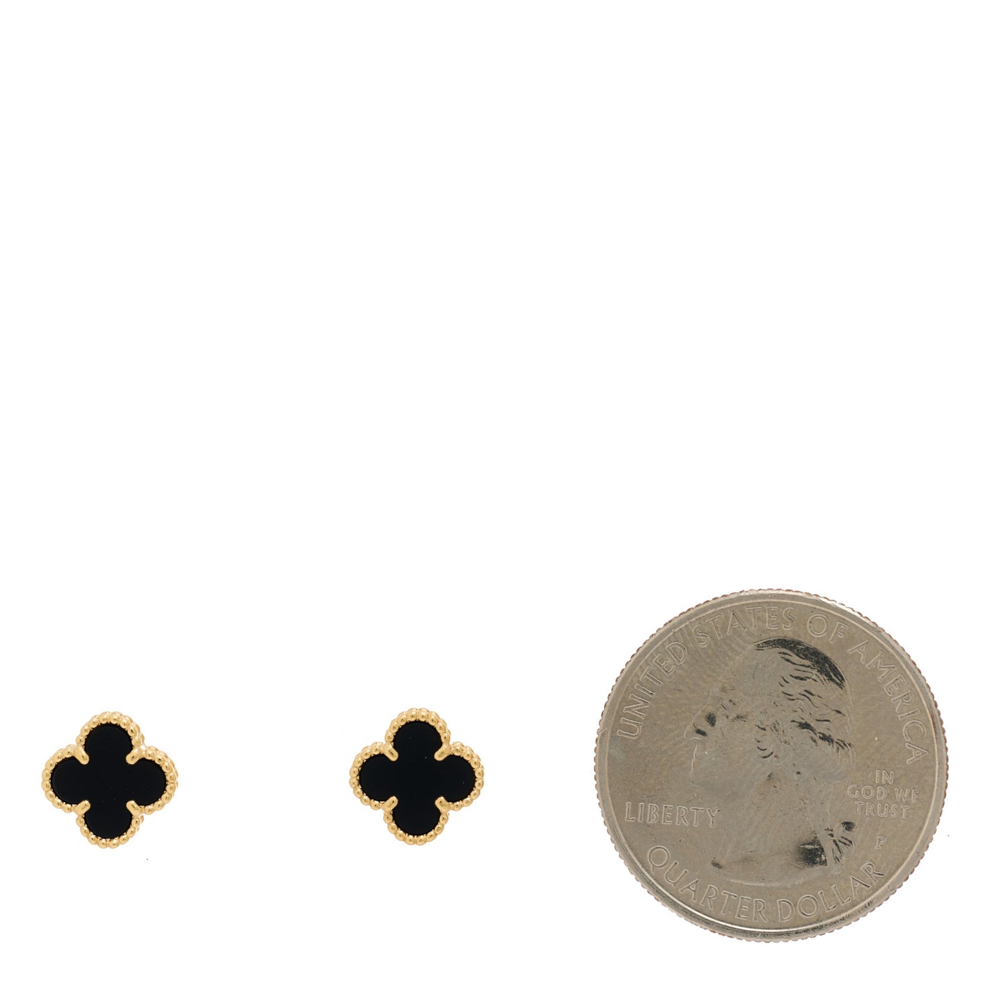 18K Yellow Gold Black Onyx Sweet Alhambra Earrings