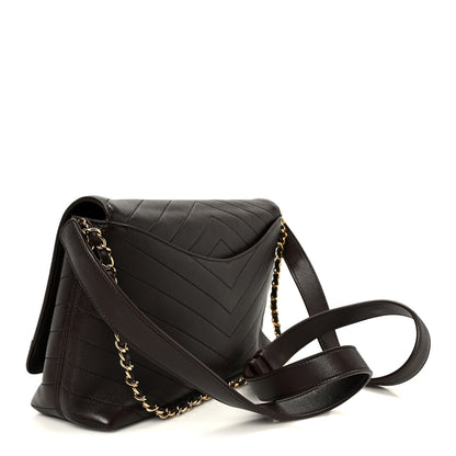Chanel Lambskin Chevron Maxi Flap Bag Dark Brown 3 of 11