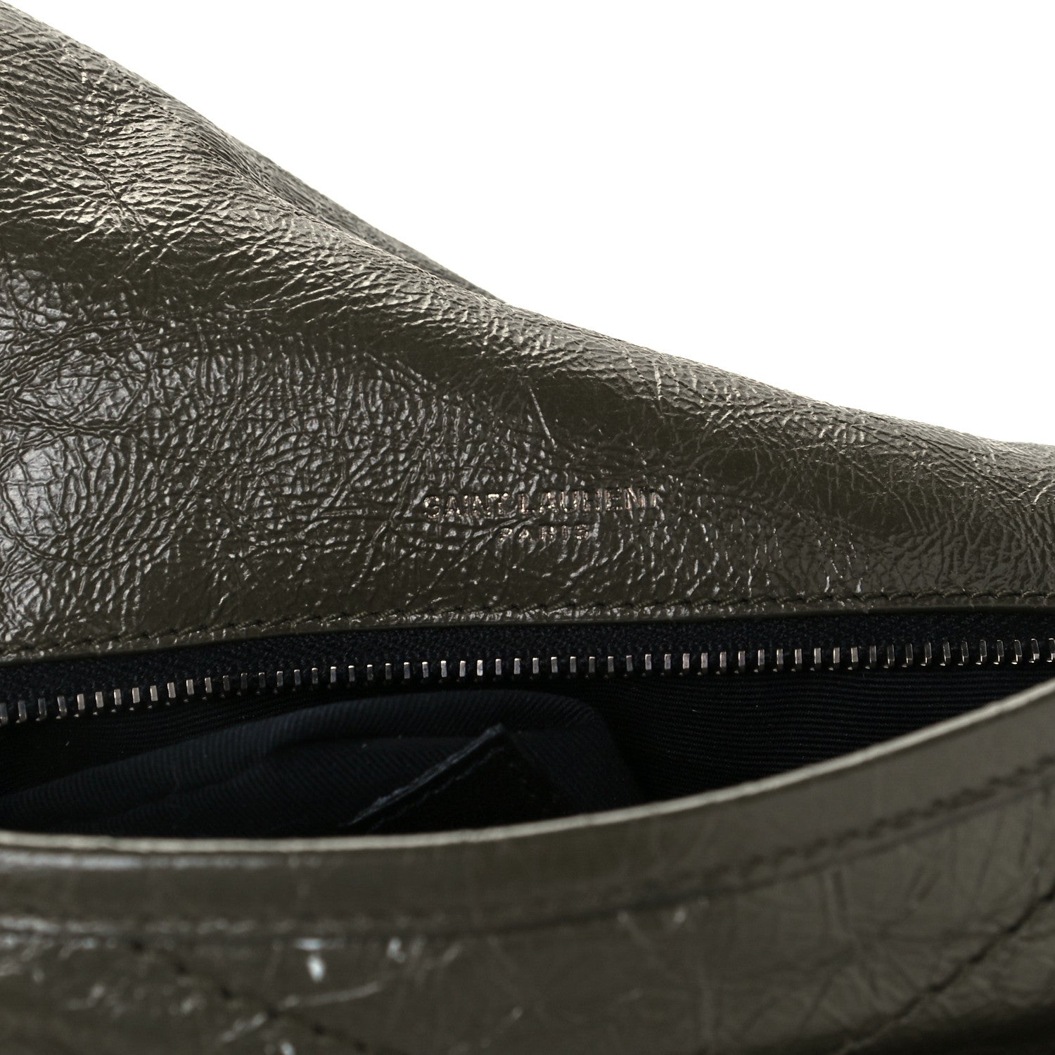Saint Laurent Crinkled Calfskin Matelasse Monogram Medium Niki Chain Satchel Military Olive 5 of 10