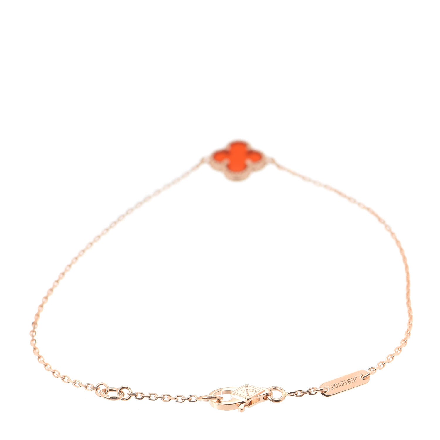 Van Cleef & Arpels 18K Rose Gold Carnelian Sweet Alhambra Bracelet 3 of 7