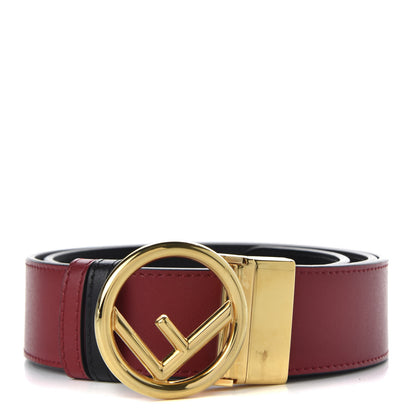 Fendi Calfskin F is Belt 85 Red Black 1 of 4