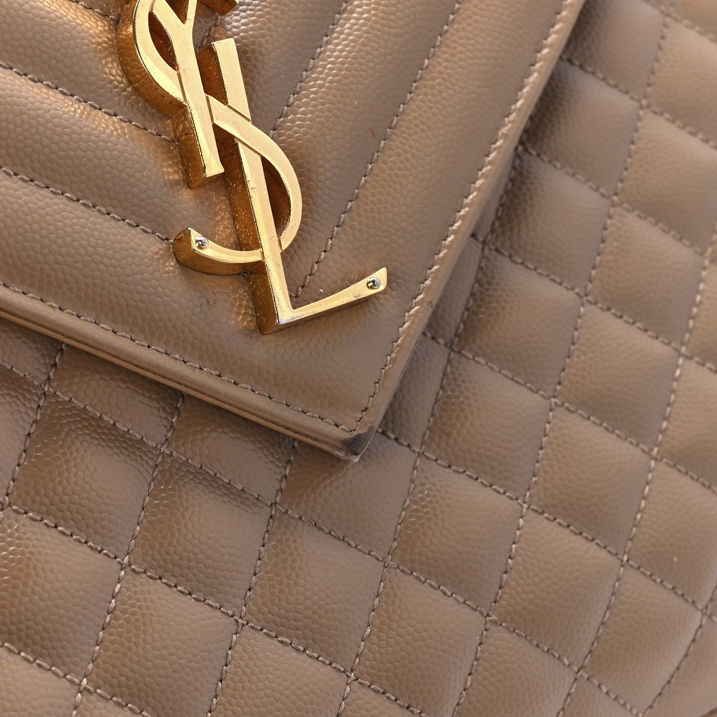 Grain De Poudre Textured Mixed Matelasse Triquilt Large Monogram Satchel Cork