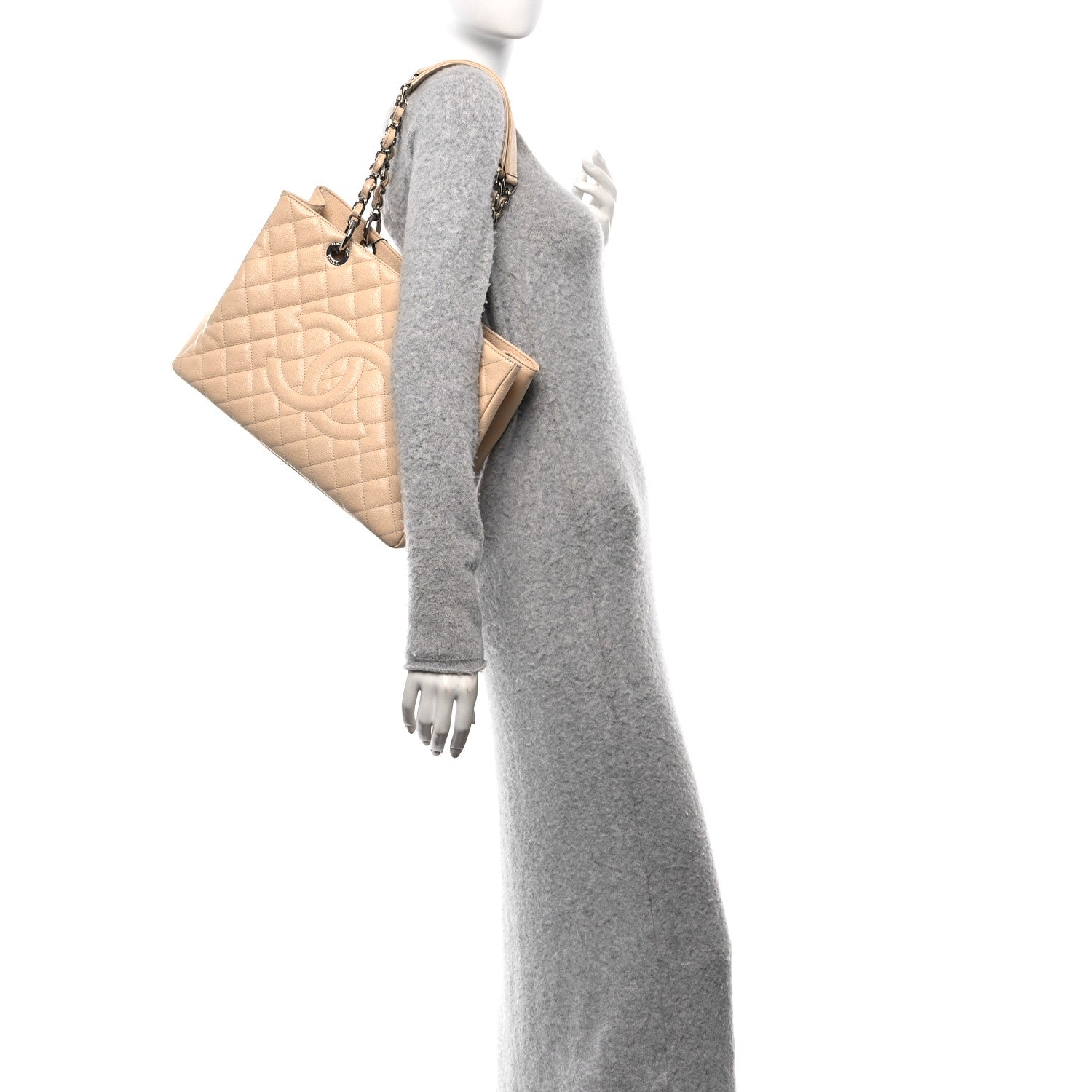Chanel Caviar Quilted Grand Shopping Tote GST Beige Clair 2 of 11