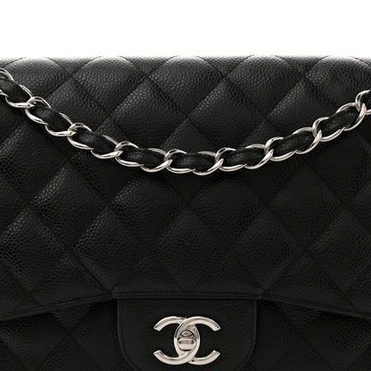 Chanel Caviar Quilted Jumbo Double Flap Black 15 of 23