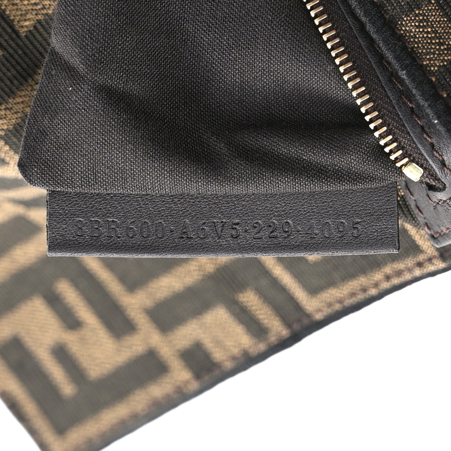 Fendi Fabric Jacquard FF 1974 Medium Baguette Tobacco Moro Black 7 of 13