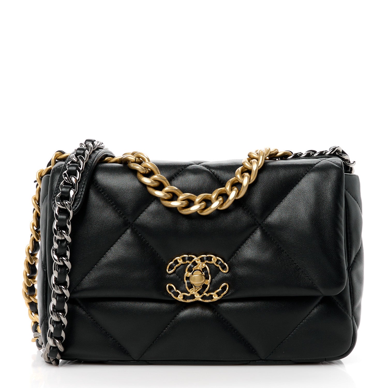 Chanel Lambskin Quilted Medium Chanel 19 Flap Black 1 of 11