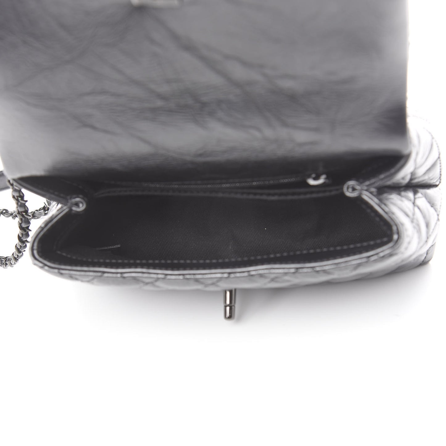 Aged Calfskin Quilted Mini Coco Handle Flap So Black
